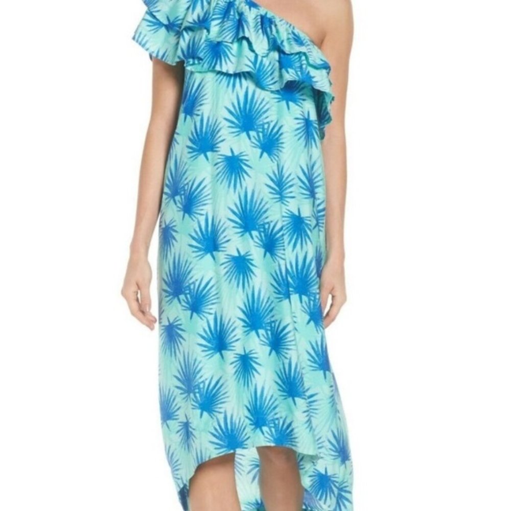 Vineyard Vines Blue One Shoulder Maxi Dress NWT - Picture 1 of 8
